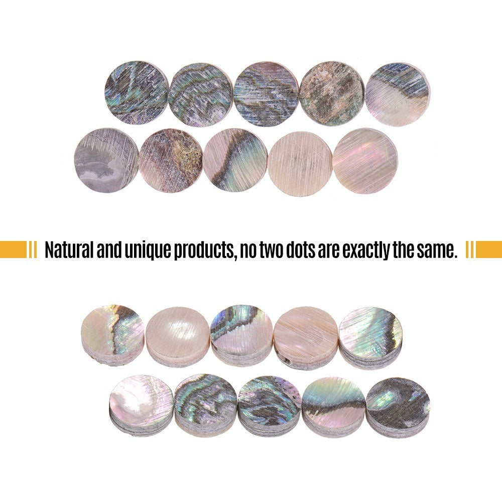 White Mother of Pearl 6mm Fretboard Position Marker Dots, Pack of 10