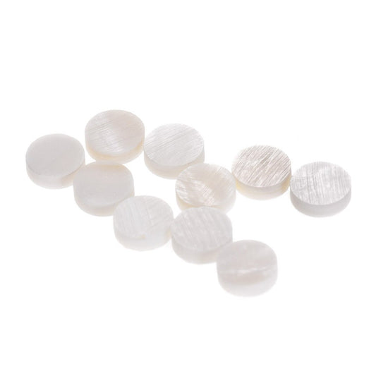 White Mother of Pearl 6mm Fretboard Position Marker Dots, Pack of 10