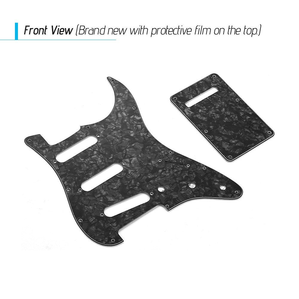 Blue Pearl SSS Electric Guitar Pickguard Set with Back Plate & Screws for American ST Style Guitars