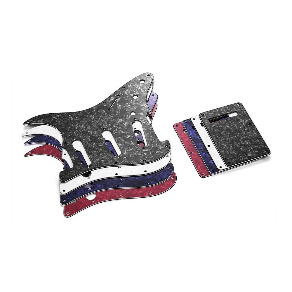 Blue Pearl SSS Electric Guitar Pickguard Set with Back Plate & Screws for American ST Style Guitars