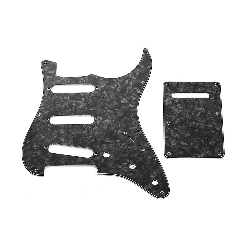 Blue Pearl SSS Electric Guitar Pickguard Set with Back Plate & Screws for American ST Style Guitars