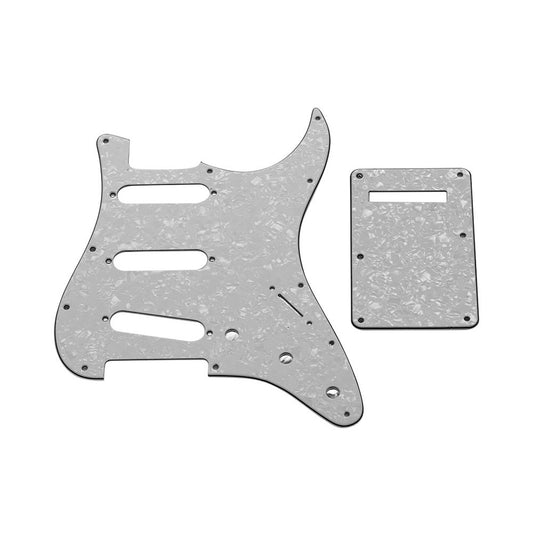 Blue Pearl SSS Electric Guitar Pickguard Set with Back Plate & Screws for American ST Style Guitars