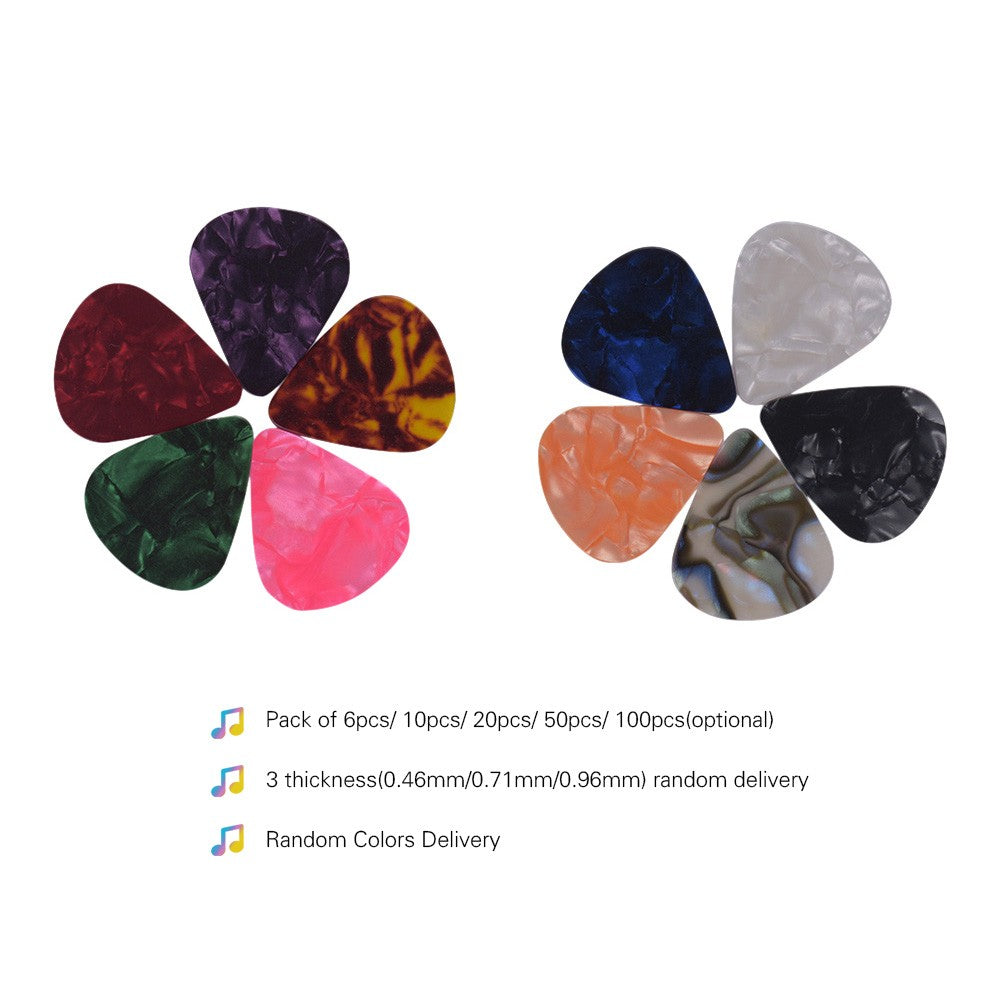 6-Pack Colorful Celluloid Guitar Picks
