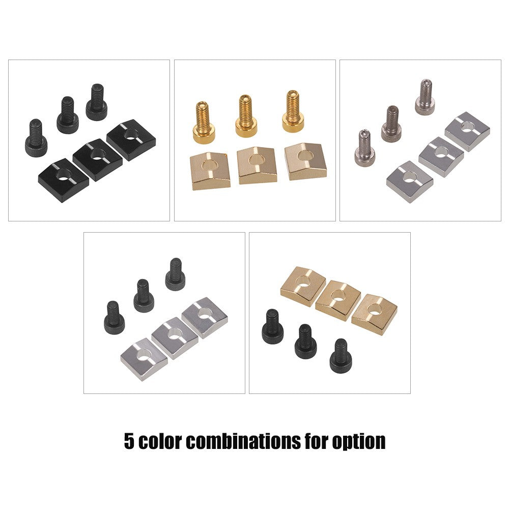 Pack of 3 Sets - Electric Guitar Tremolo Bridge & String Locking System with Metal Nut, Block & Clamp Hex Screws Accessories