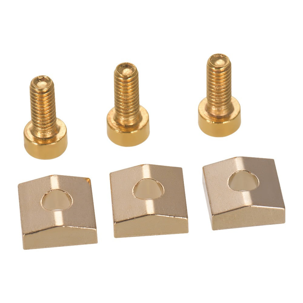 Pack of 3 Sets - Electric Guitar Tremolo Bridge & String Locking System with Metal Nut, Block & Clamp Hex Screws Accessories