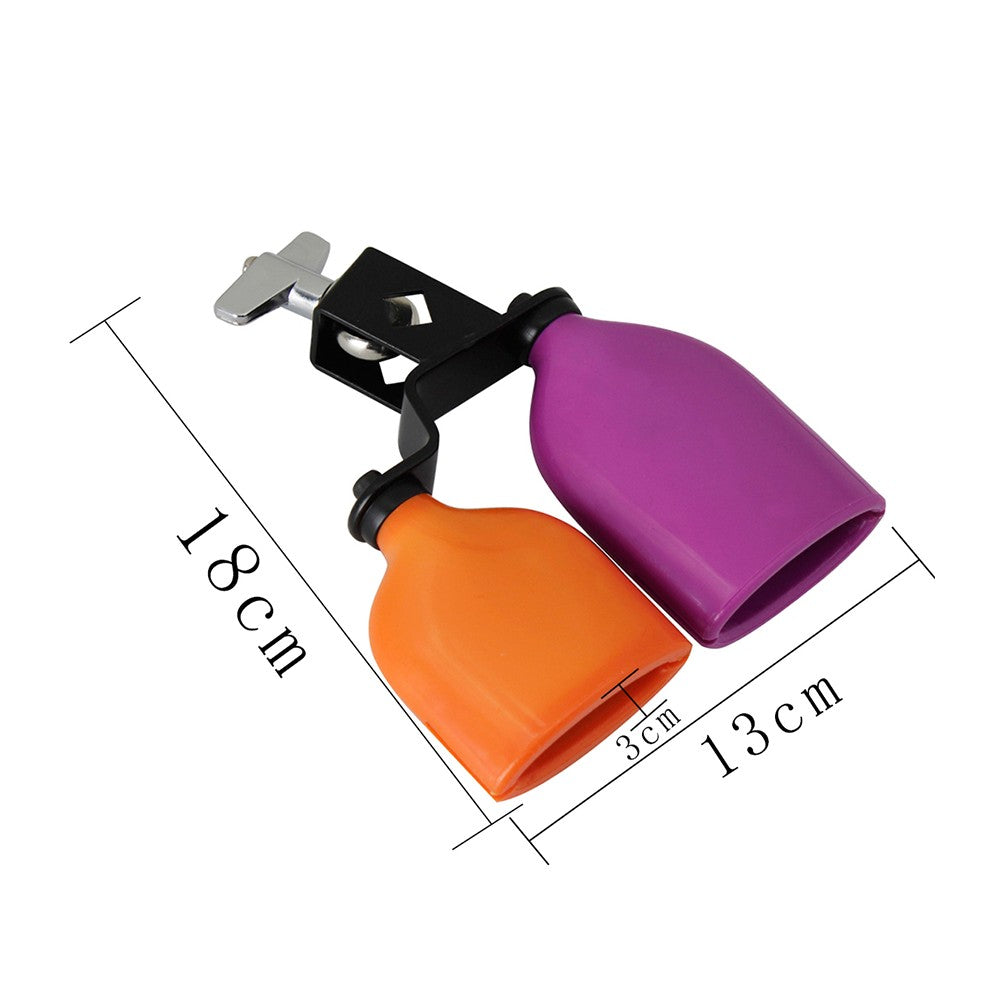 Dual-Tone Medium Bicolor Cowbell for Drum Set - Double Mounted Percussion Instrument