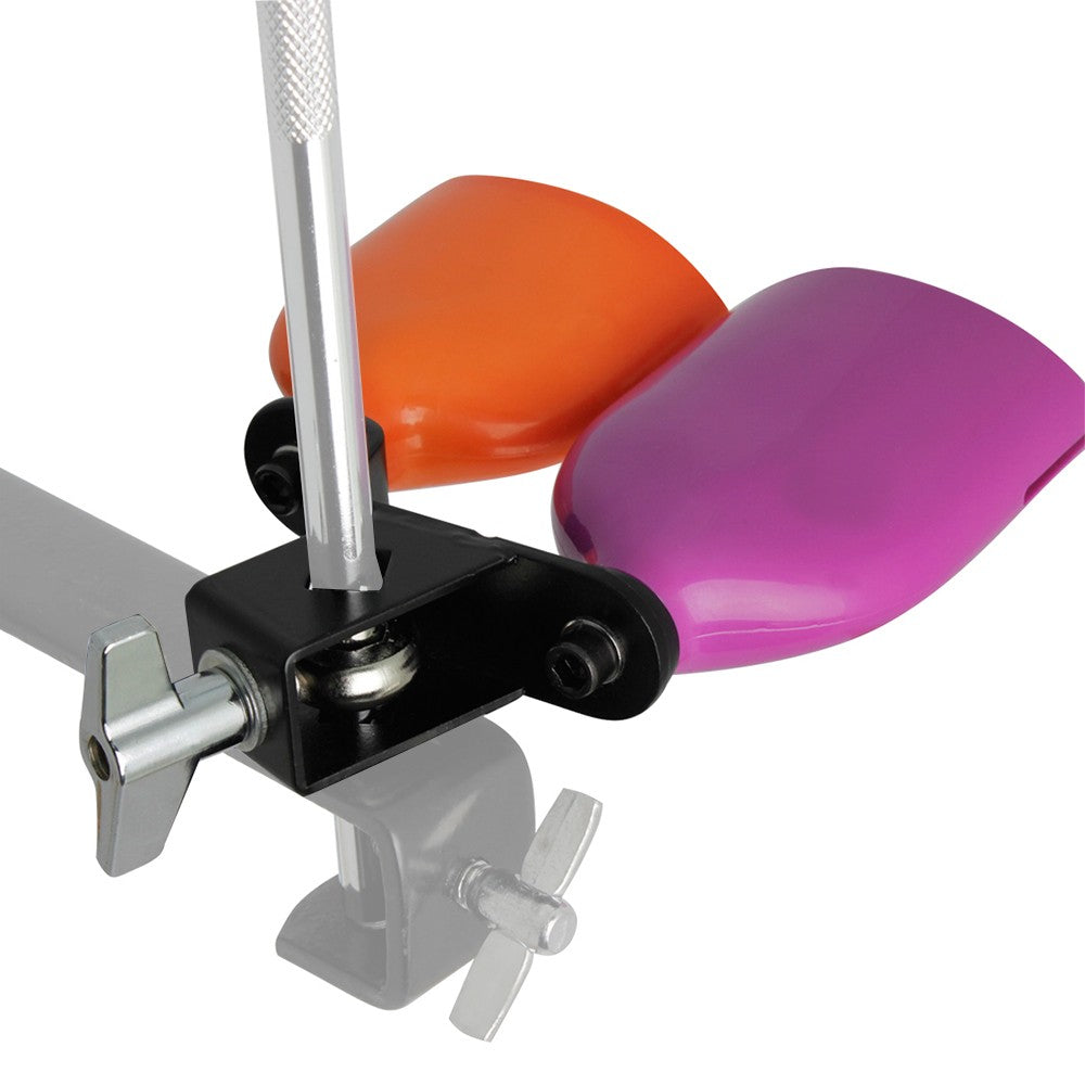 Dual-Tone Medium Bicolor Cowbell for Drum Set - Double Mounted Percussion Instrument