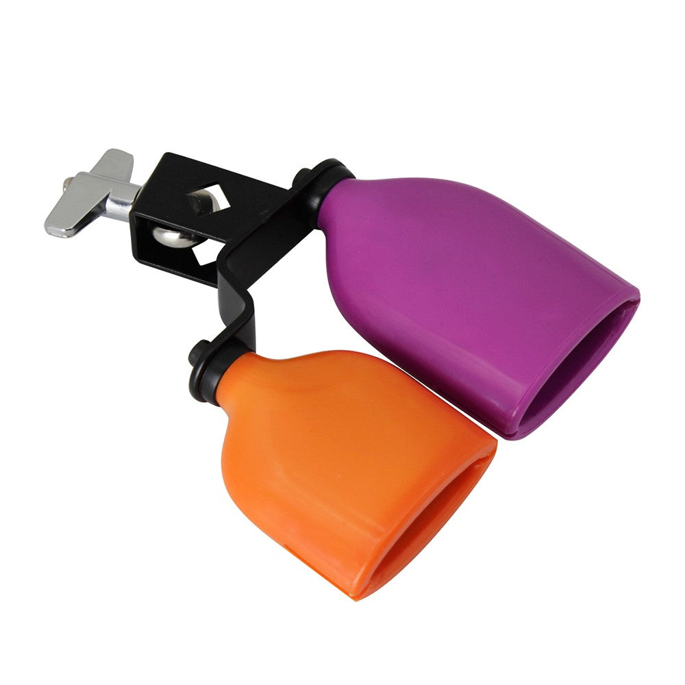 Dual-Tone Medium Bicolor Cowbell for Drum Set - Double Mounted Percussion Instrument