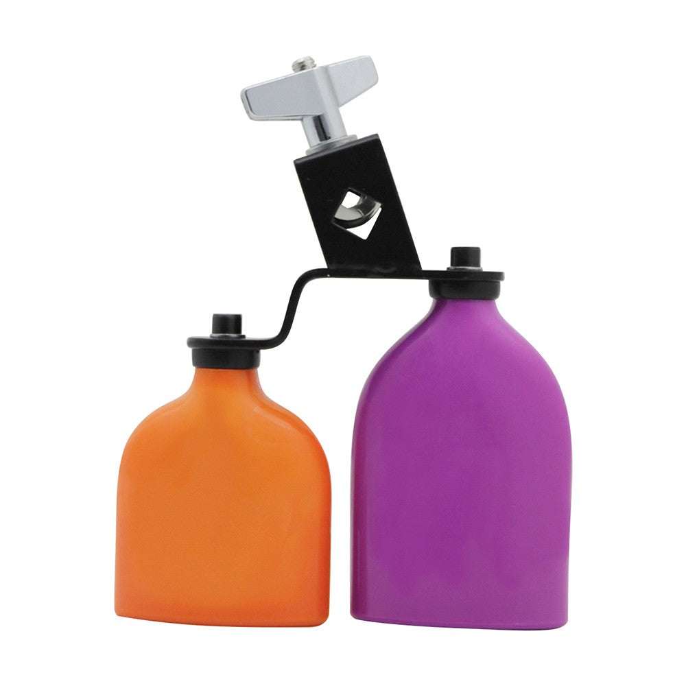 Dual-Tone Medium Bicolor Cowbell for Drum Set - Double Mounted Percussion Instrument