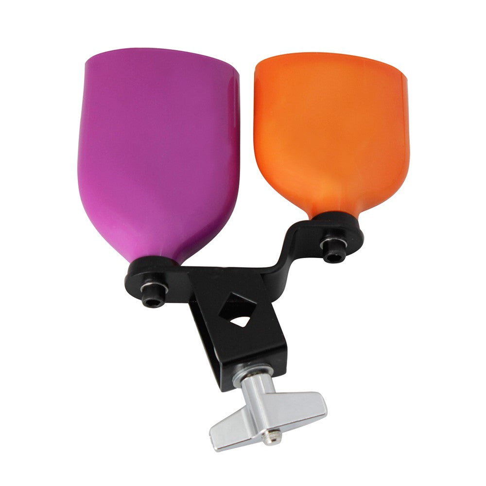 Dual-Tone Medium Bicolor Cowbell for Drum Set - Double Mounted Percussion Instrument