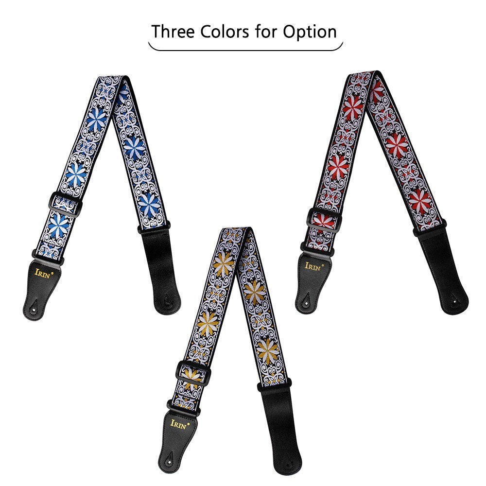 Adjustable IRIN GS-02 Embroidery Guitar Straps for Acoustic Electric Guitars & Bass Accessories