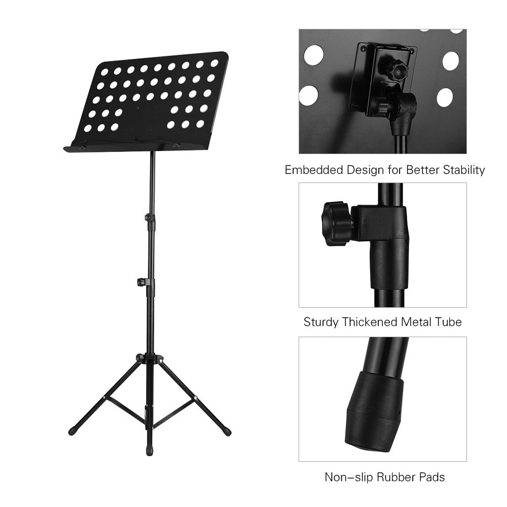Detachable Portable Metal Music Stand for Piano, Violin, Guitar Sheet Music