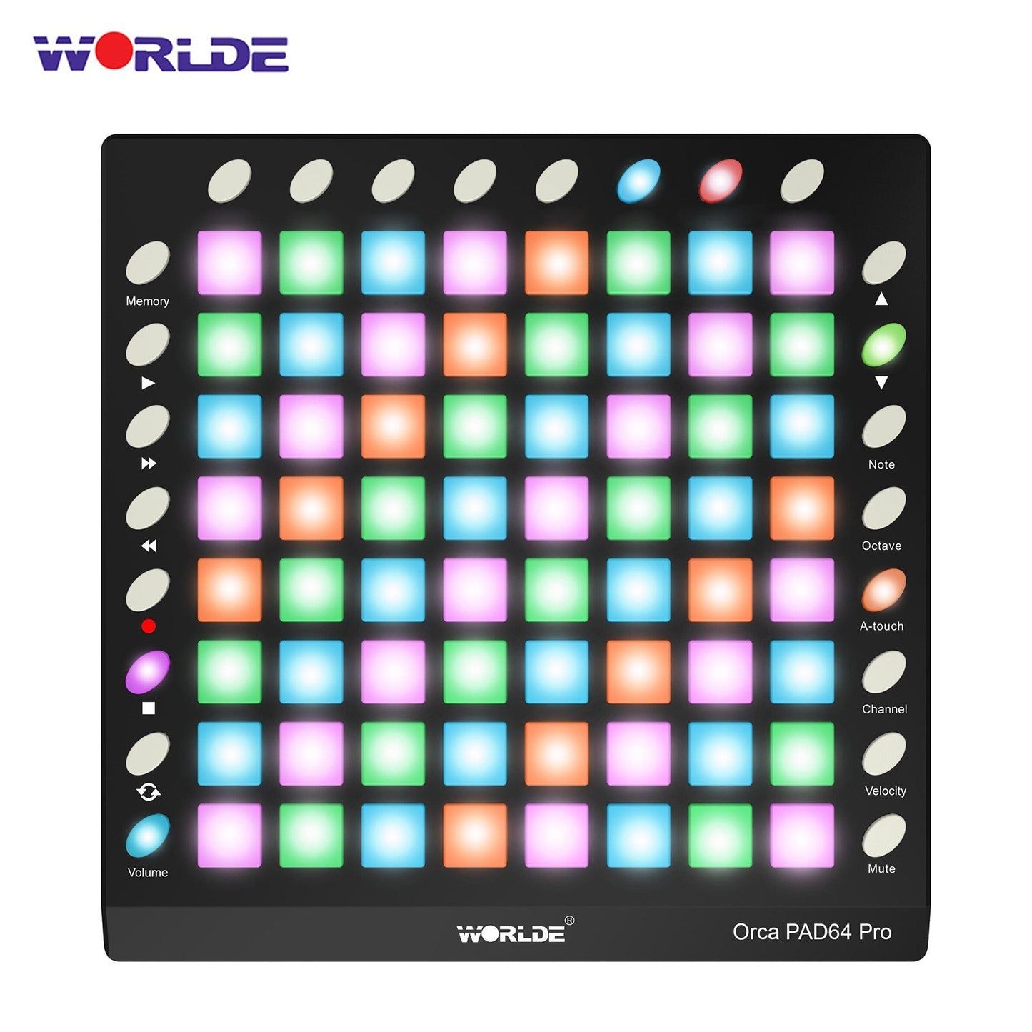 Portable WORLDE ORCA PAD64 USB MIDI Drum Pad Controller