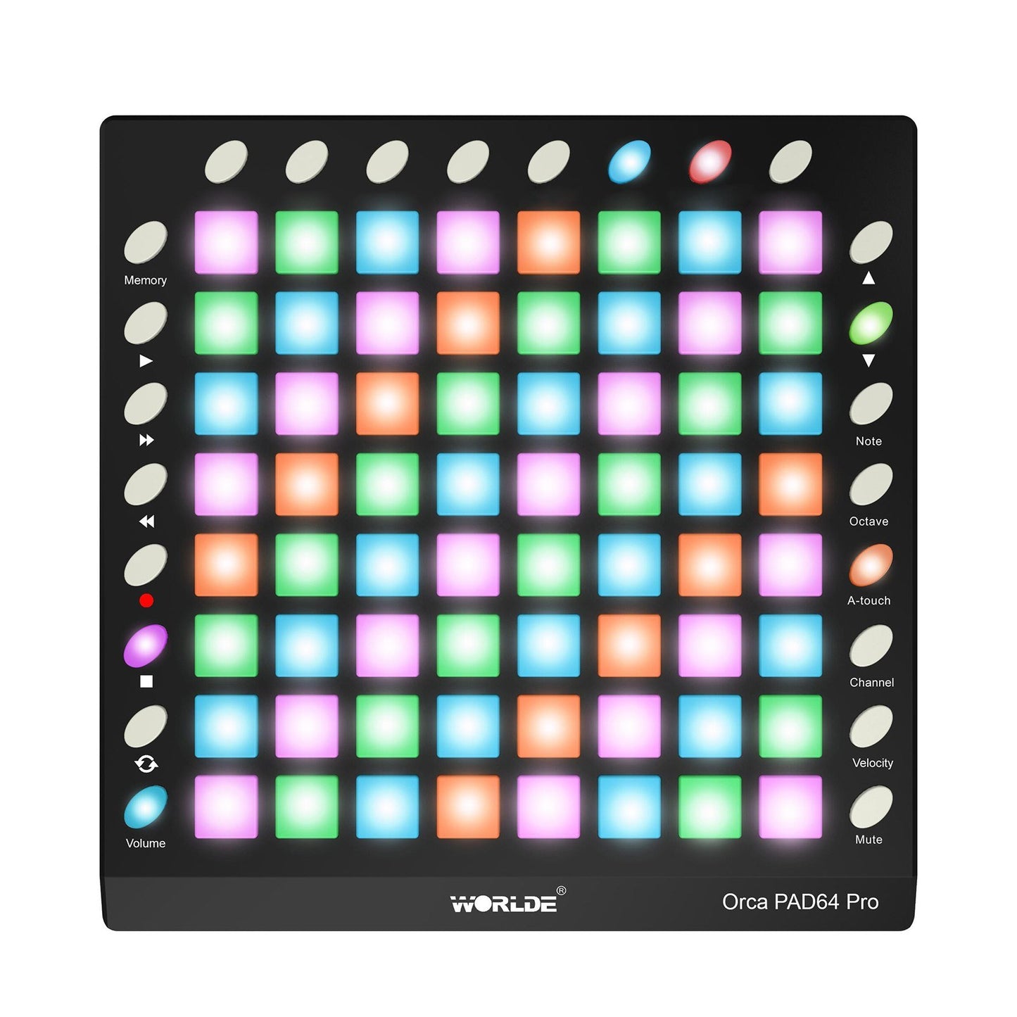 Portable WORLDE ORCA PAD64 USB MIDI Drum Pad Controller