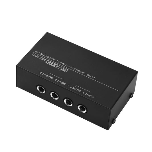 2-Channel Ultra-Compact Hum Eliminator Noise Filter with 1/4 TRS I/O