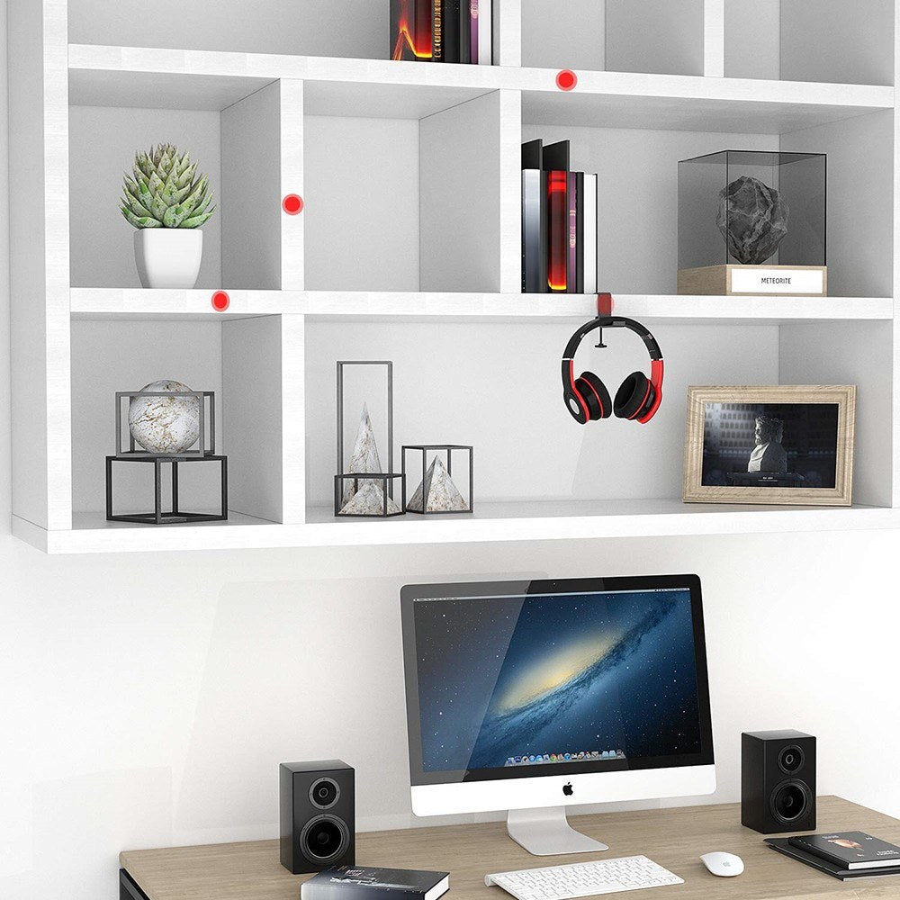 Foldable Aluminum Headset Stand: Universal Desk Mount with Horizontal & Vertical Installation