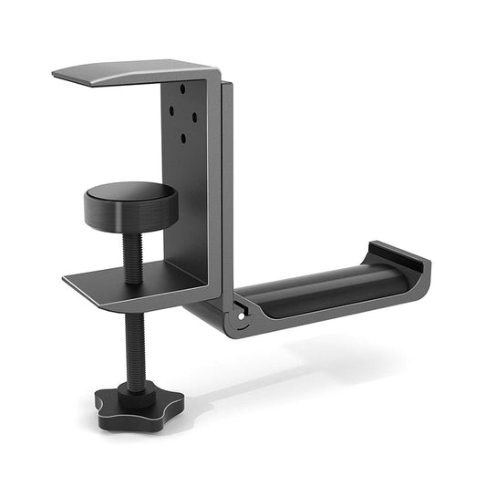 Foldable Aluminum Headset Stand: Universal Desk Mount with Horizontal & Vertical Installation