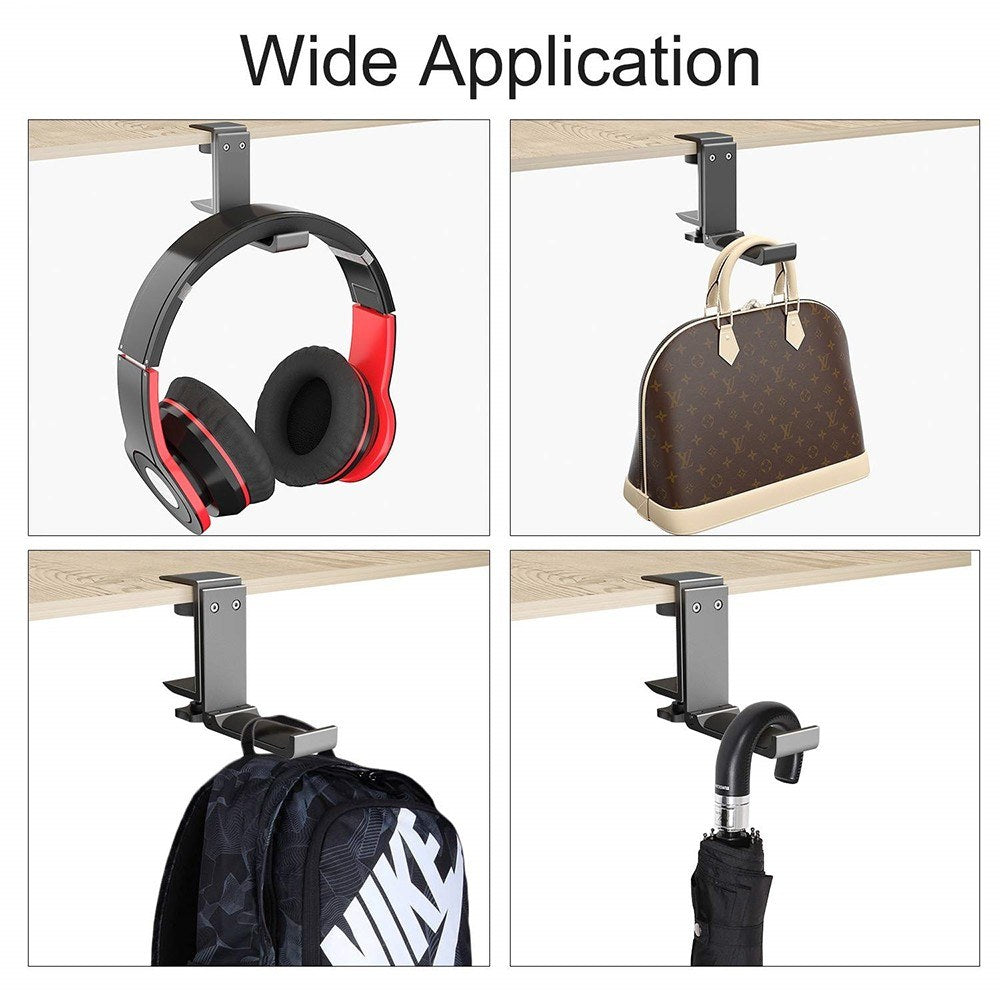 Foldable Aluminum Headset Stand: Universal Desk Mount with Horizontal & Vertical Installation