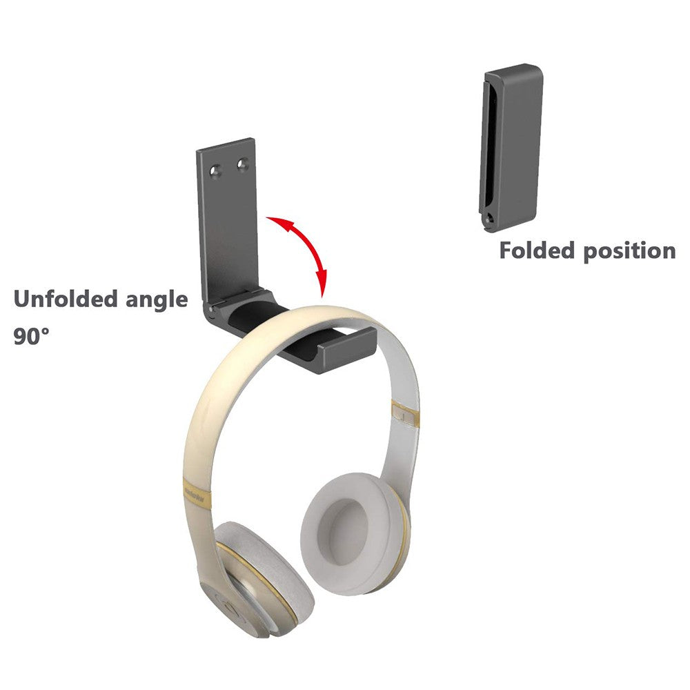 Aluminum Alloy Foldable Headset Hanger Hook Mount for Desk