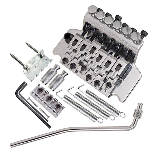 Tremolo Bridge System with Double Roll Tailpiece & Saddle for 6-String Electric Guitar Replacement