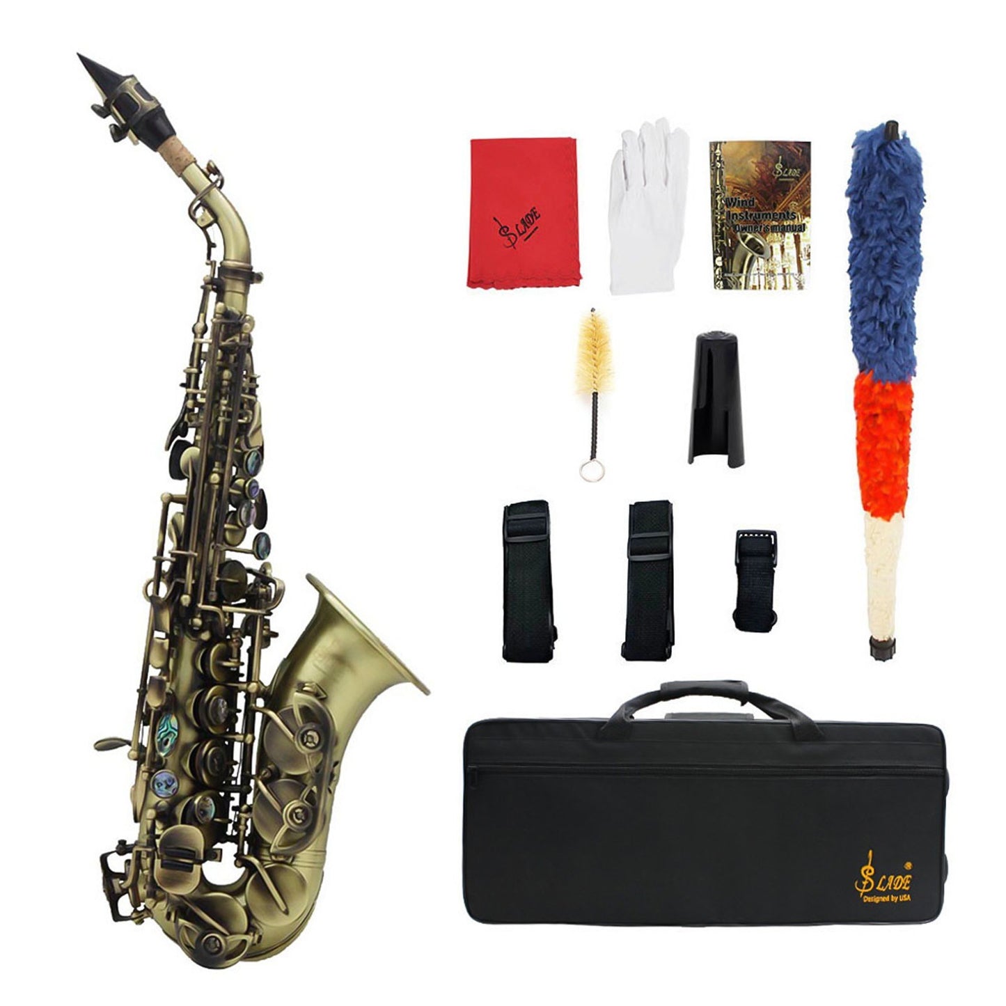 Premium Brass Vintage Bb Soprano Saxophone