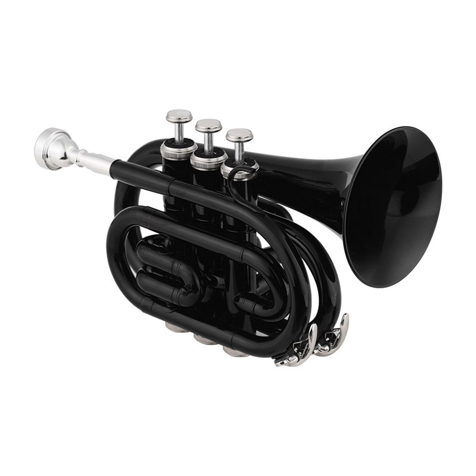 Muslady Mini Pocket Bb Trumpet with Mouthpiece and Case - Brass Wind ...