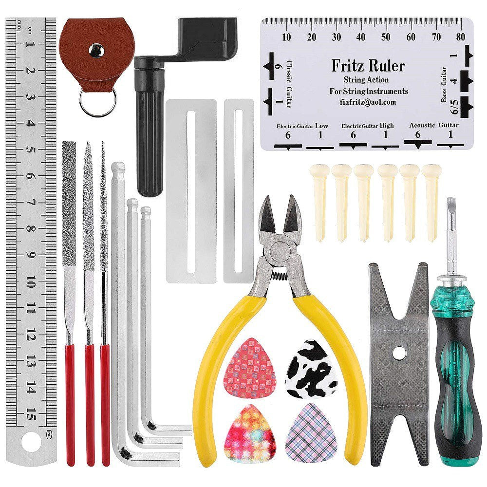 Guitar & Ukulele Maintenance and Repair Tool Kit with Cleaning Accessories