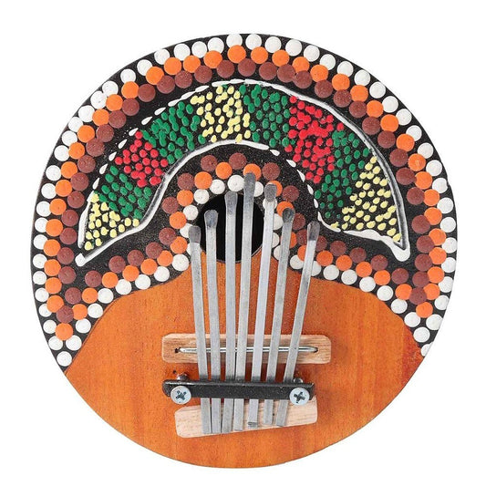 Adjustable 7-Key Coconut Shell Thumb Piano for Kids - Painted Finger Percussion Instrument