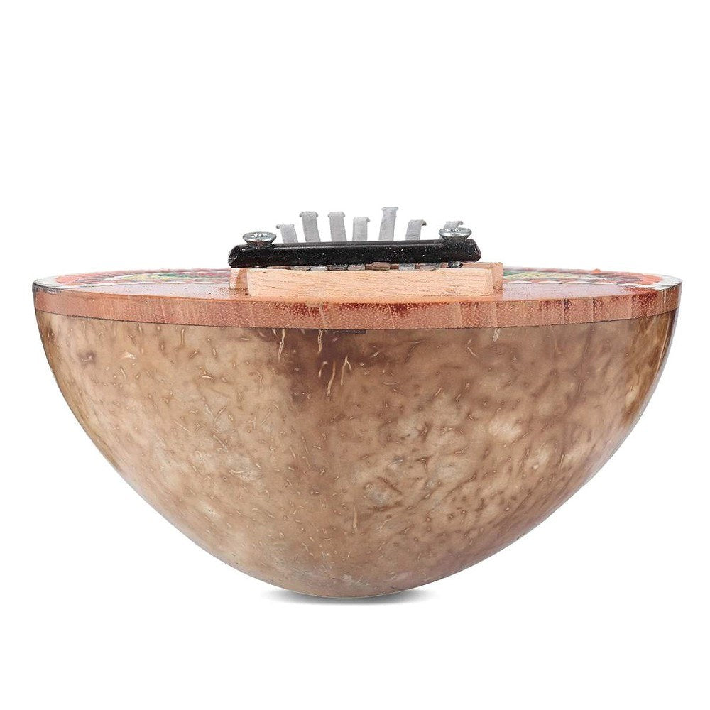 Adjustable 7-Key Coconut Shell Thumb Piano for Kids - Painted Finger Percussion Instrument