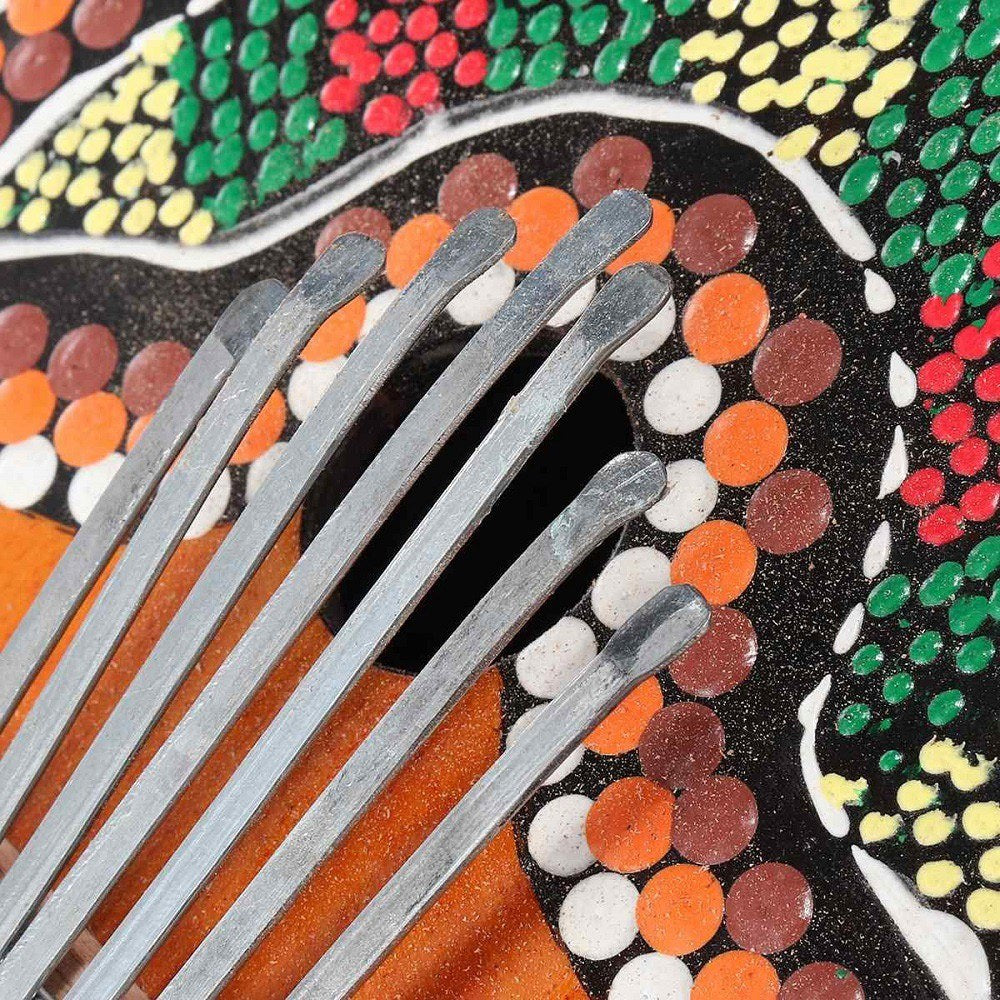 Adjustable 7-Key Coconut Shell Thumb Piano for Kids - Painted Finger Percussion Instrument