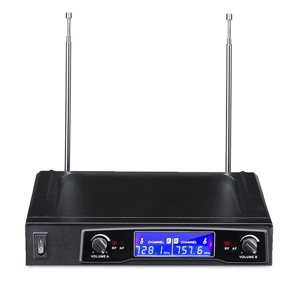 Professional UHF Dual Handheld Wireless Karaoke Microphone System with Digital LCD Display