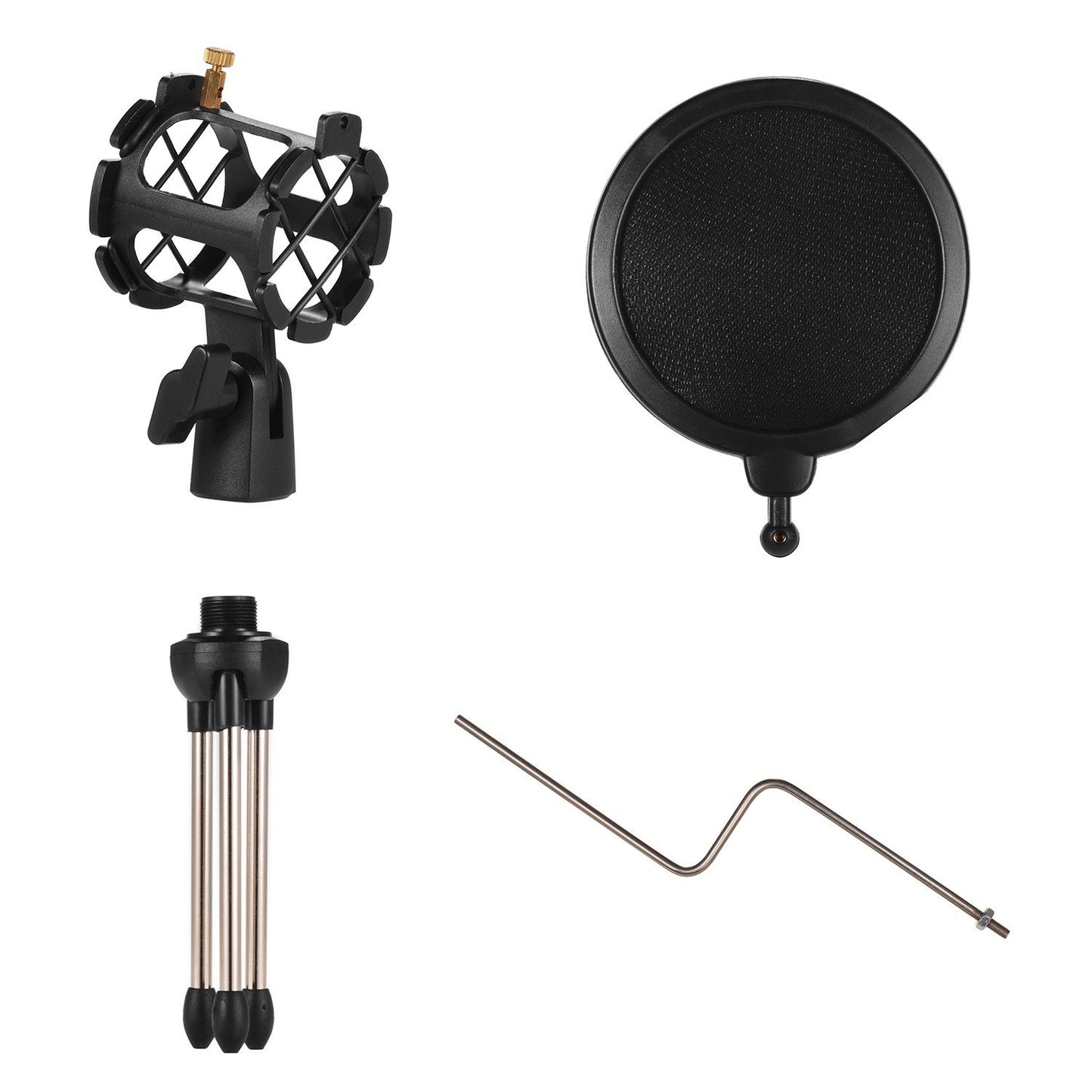 Desktop Microphone Stand Kit with Shock Mount & Pop Filter