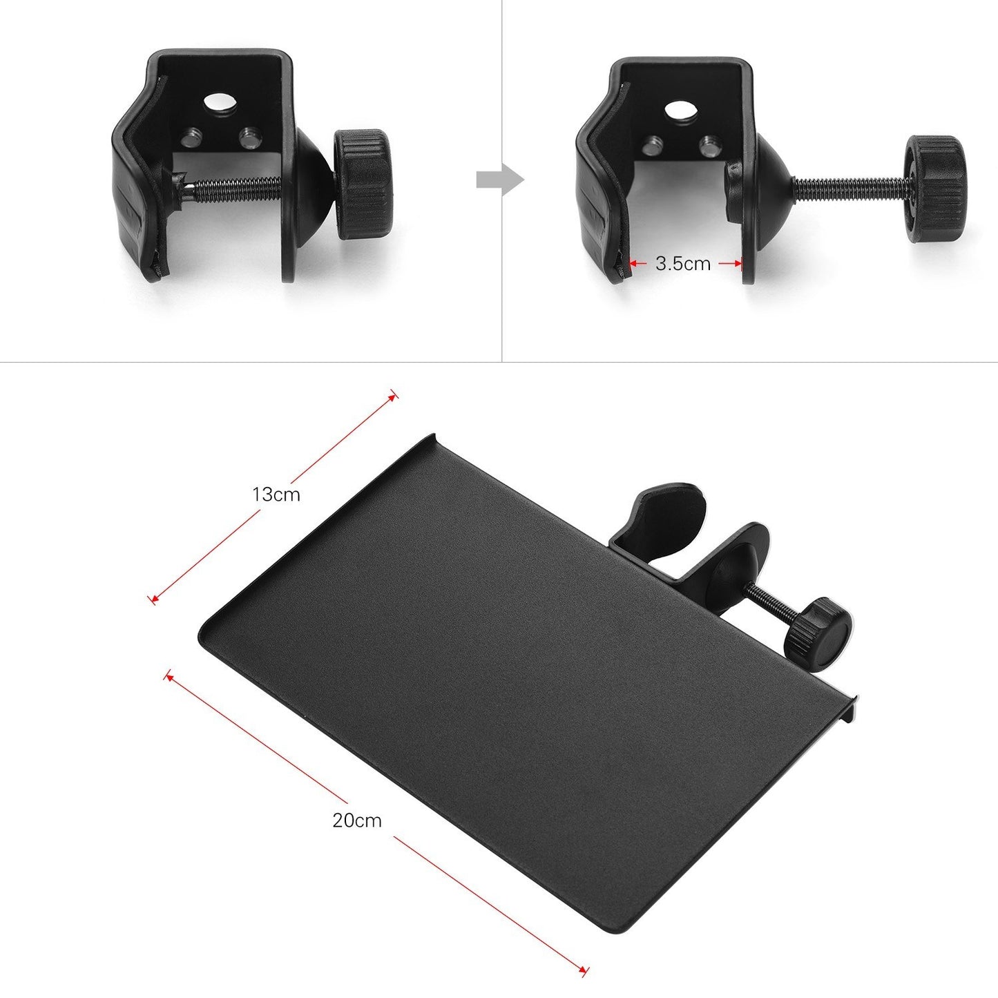 Adjustable Clamp-On Tray for Microphone Stand