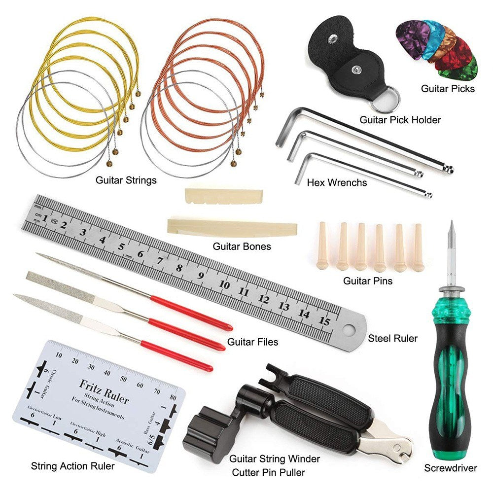 Guitar Maintenance & Repair Kit: Complete Care Tool Set & Cleaning Accessories
