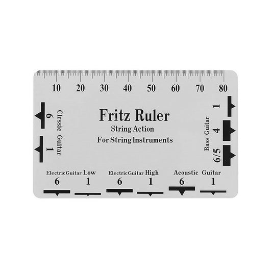 Premium Guitar String Action Gauge & Pitch Ruler - Essential Luthier Measuring Tool for Classical, Electric, Acoustic Guitars & Bass