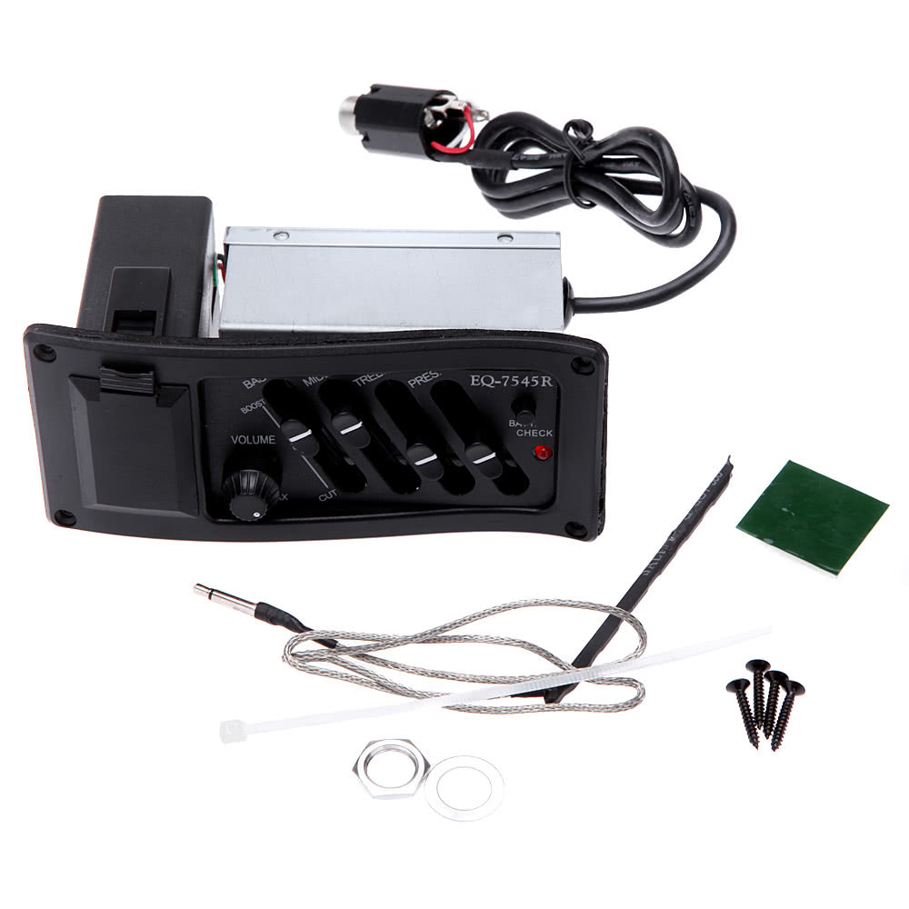 Acoustic Guitar Preamp: 4-Band EQ Pickup EQ-7545R with Tuner