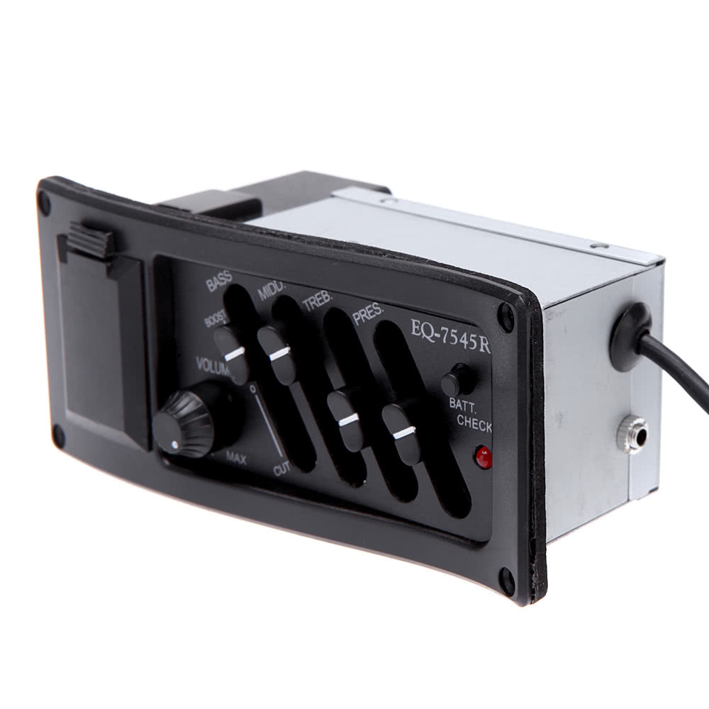 Acoustic Guitar Preamp: 4-Band EQ Pickup EQ-7545R with Tuner