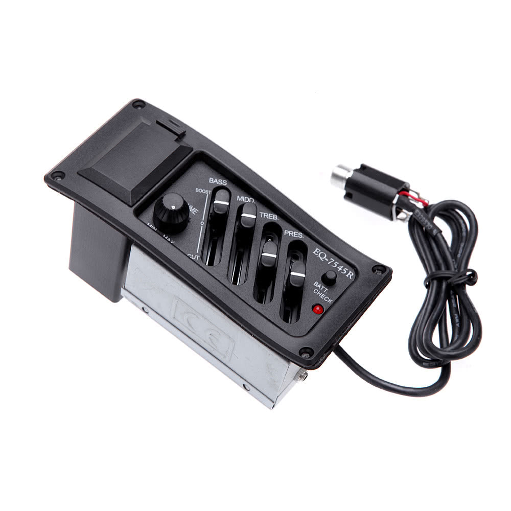 Acoustic Guitar Preamp: 4-Band EQ Pickup EQ-7545R with Tuner
