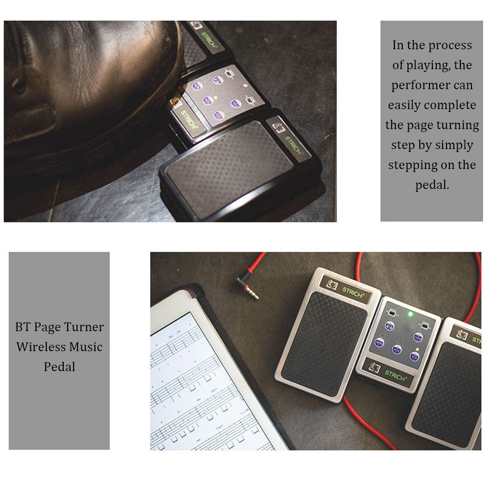 Wireless Bluetooth Page Turner Pedal for Guitar, Violin, Piano