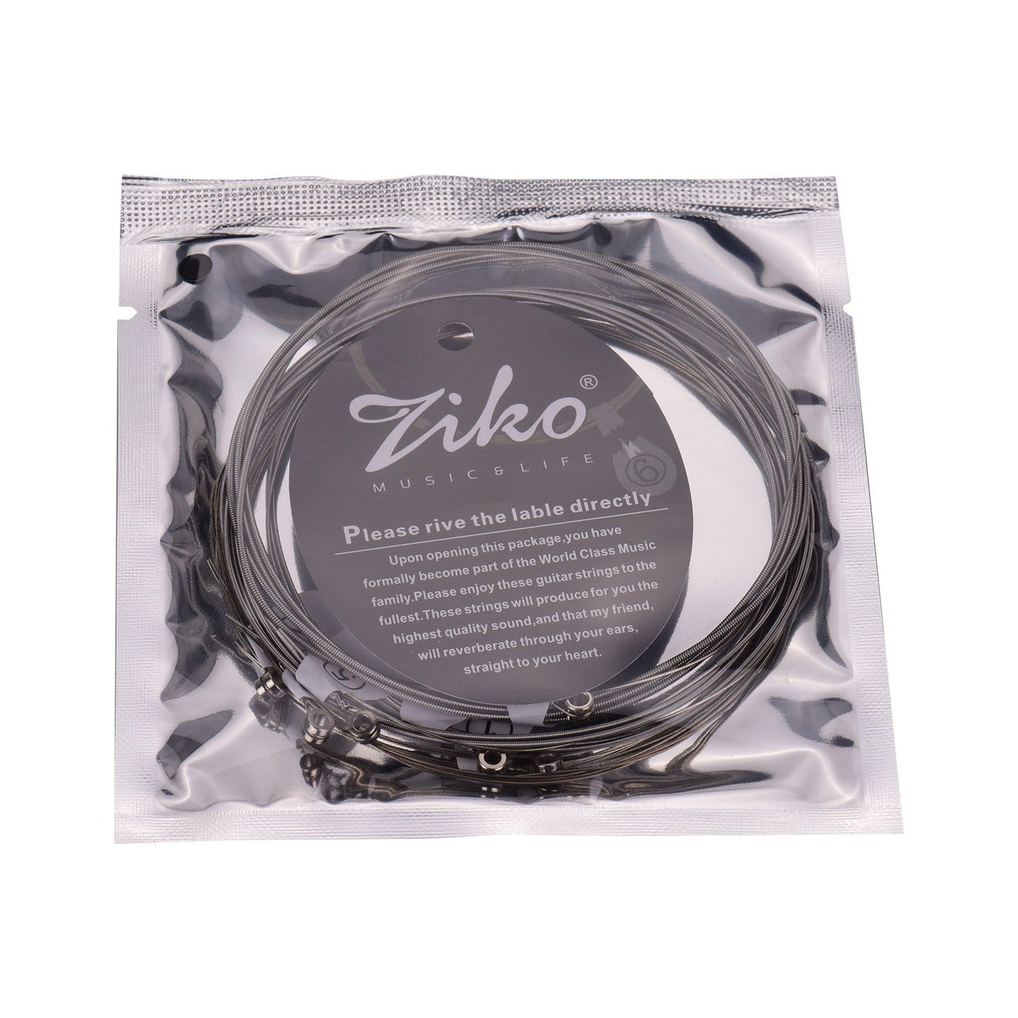 ZIKO DN-009 Electric Guitar Strings Set, Extra Light, Hex Core, Nano Coated Nickel, 6pcs