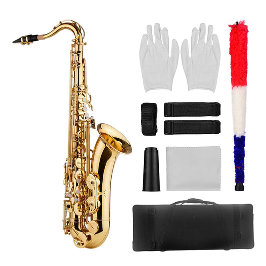 Gold Lacquered Brass Bb Tenor Saxophone