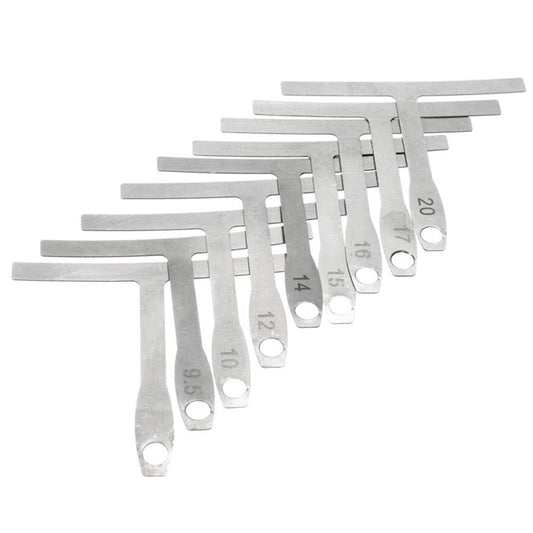 9Pcs T-shaped Understring Radius Gauges for Guitar Bass Strings Repair & Polish