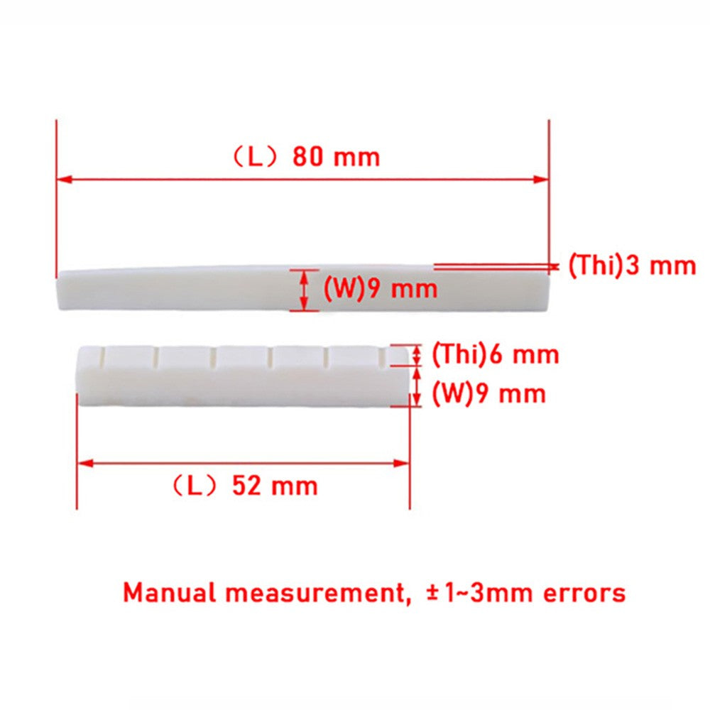 White Bone Guitar Saddle Nut for 39-Inch Classical Guitar