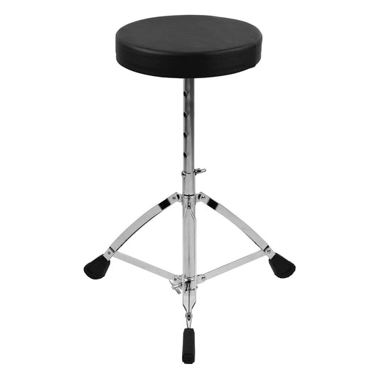 Universal Drum Throne - Round Padded Seat, Double-Braced Stainless Steel Legs, Anti-Slip