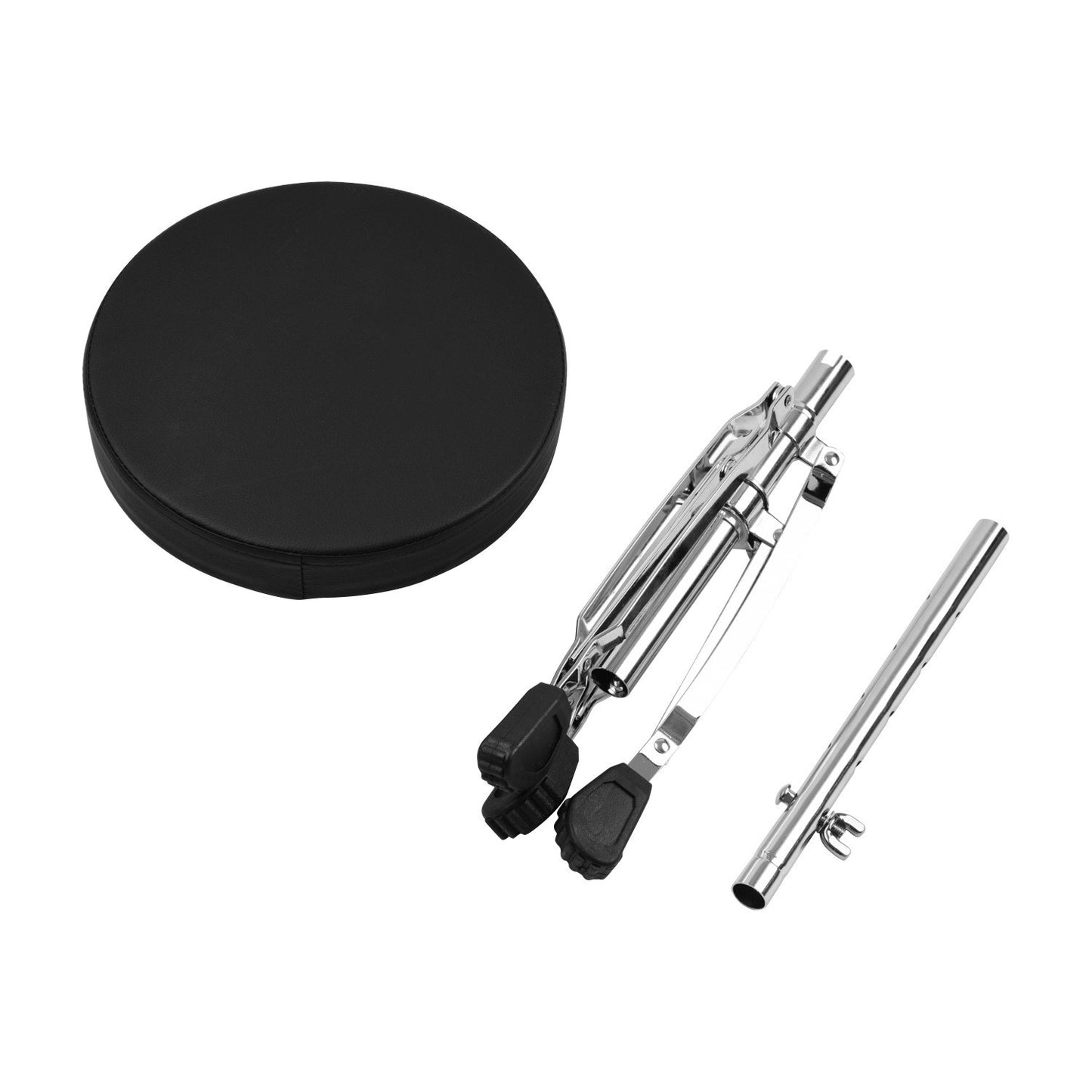 Universal Drum Throne - Round Padded Seat, Double-Braced Stainless Steel Legs, Anti-Slip