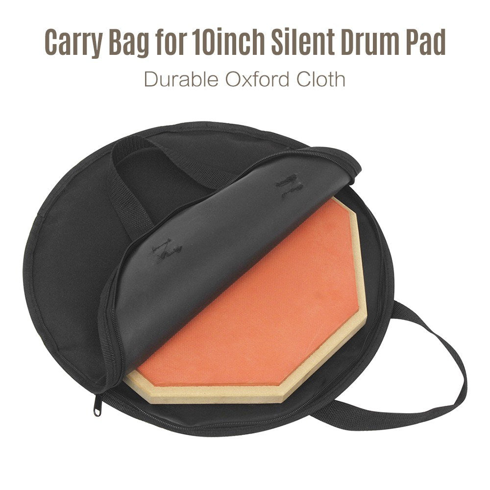 10-Inch Silent Drum Pad Carry & Storage Bag Holder