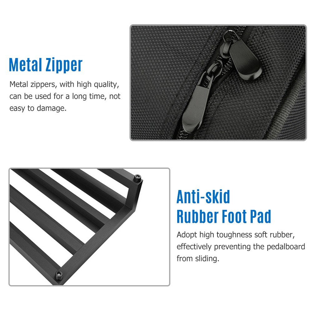 Aluminum Alloy Guitar Pedalboard 19.7x11 Inch with Carry Bag - Large Size