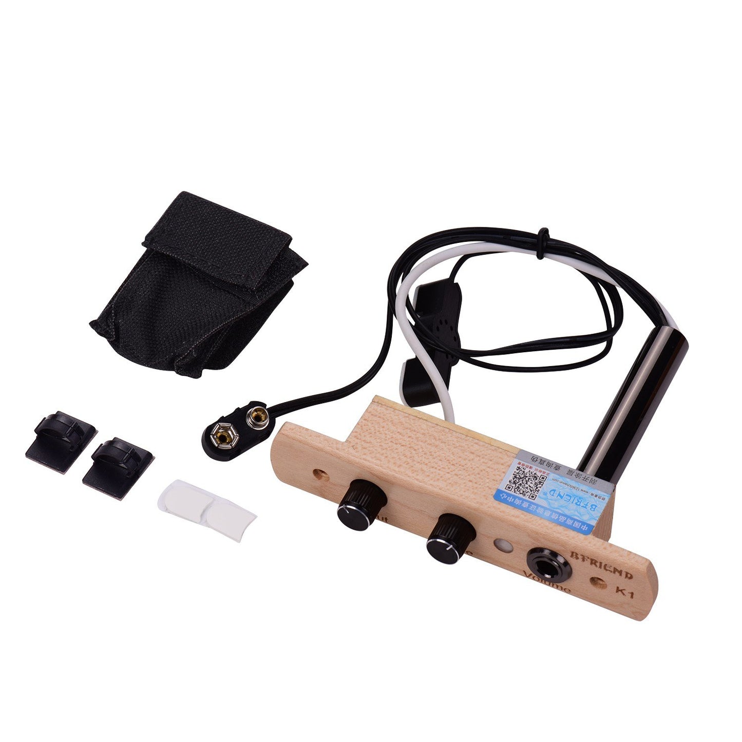 Cajon Drum Pickup System with Tone Control & 6.35mm Output Jack