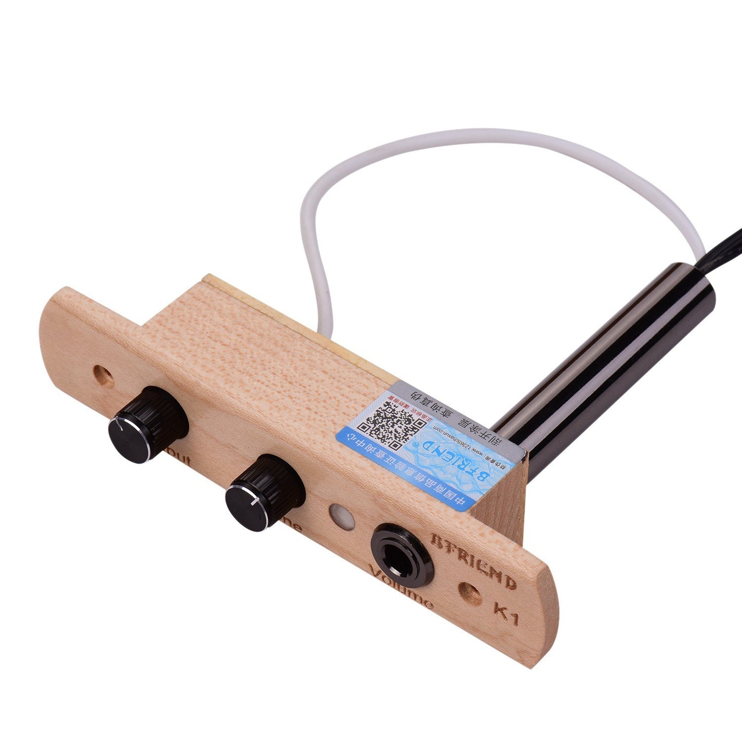 Cajon Drum Pickup System with Tone Control & 6.35mm Output Jack