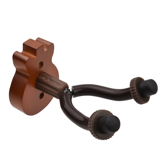 Solid Wood Guitar Wall Mount Hanger with Metal Steadying Bars for Acoustic, Electric, Bass Guitars & Ukulele